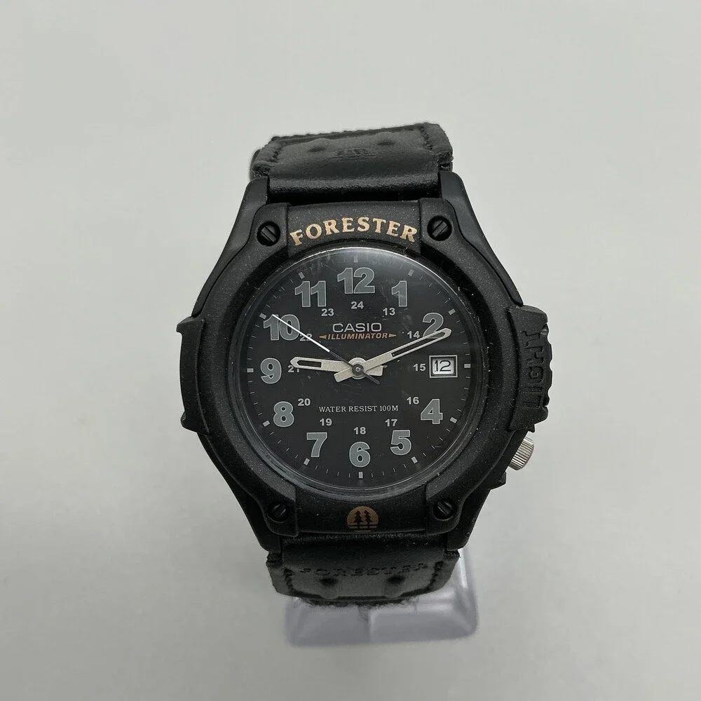 Vintage Casio Forester FT-500 Men Watch 41mm Black Nylon Illuminator New Battery